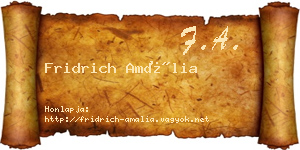 Fridrich Amália névjegykártya